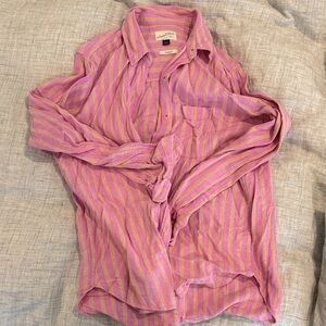 Universal Thread Pink and Yellow Striped Blouse